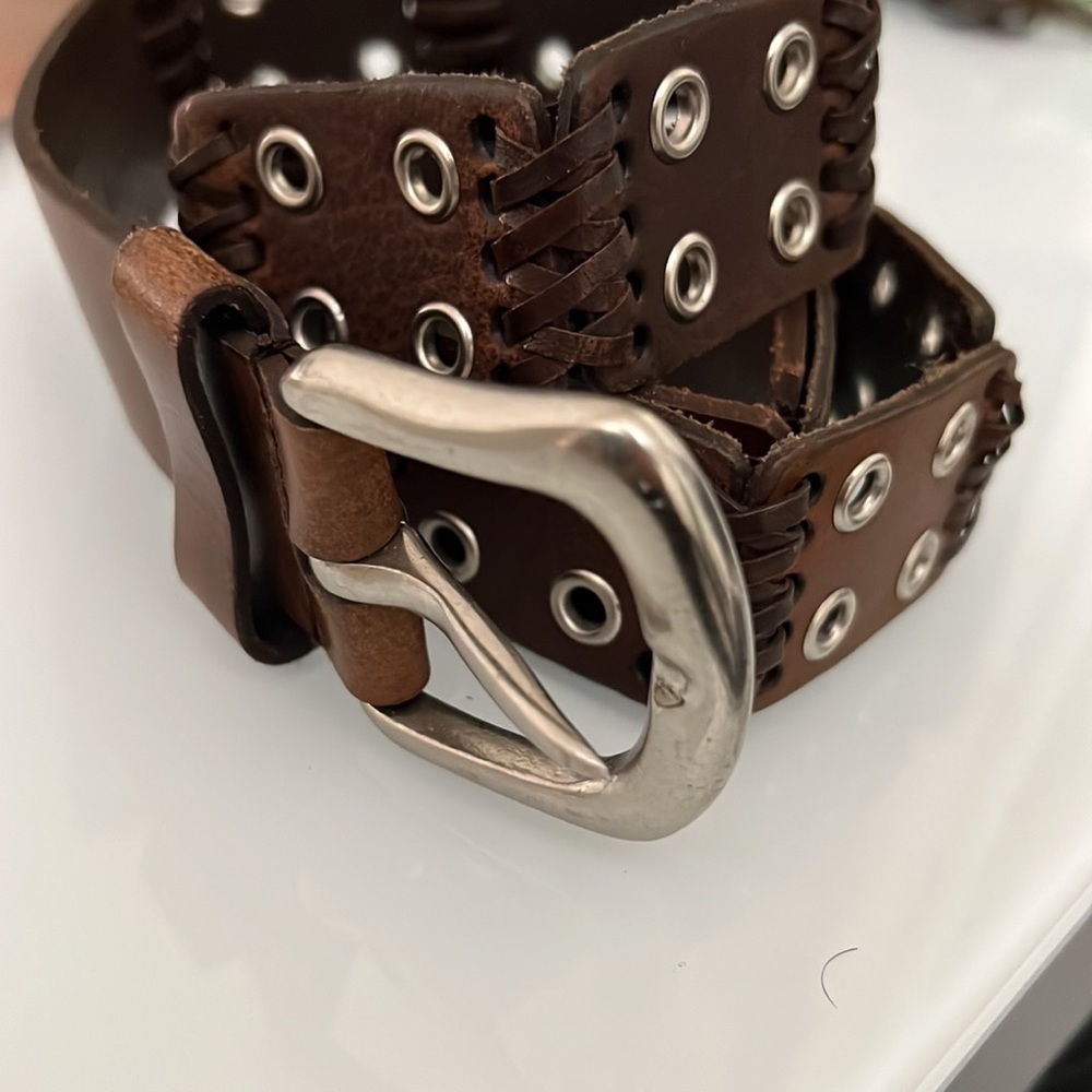 Brown leather belt